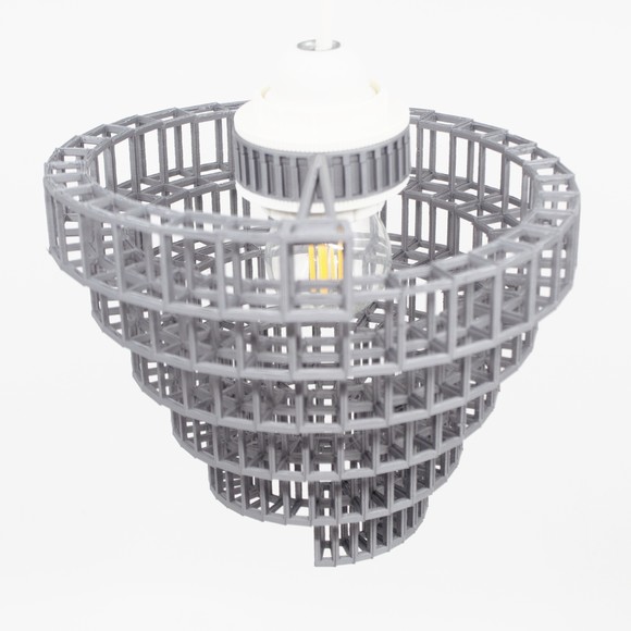 3DPPA Industrial Convolution Chandelier | Home Decor | Gift Idea | Geometric - Picture 3 of 10